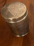 ANTIQUE MIDDLE EASTERN CARVED SILVER CUP - Diamonds Sapphires Rubies Emeralds