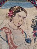 Antique Rug 17" X 23" Early 20th Century
