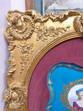Antique Framed Gilt Sevres Painted On Porcelain Princess du Lambette