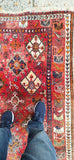 Vintage Hand Knotted Kashkuli wool foundation tribal Oriental Rug 3-5 x 5-0