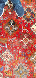 Vintage Hand Knotted Kashkuli wool foundation tribal Oriental Rug 3-5 x 5-0