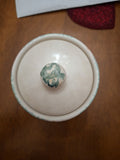 Porcelain Jar with Lid, Floral Design, Made in Italy, Over 4" Tall, About 3" Dia