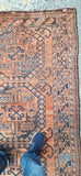Antique Ersari Oriental Rug Hand Knotted All Wool Circa 1880 About 4' X 8'