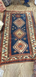 Antique Kazak Oriental 3-10 x 6-2 with Wool Foundation Circa 1880's
