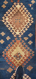 Antique Kazak Oriental 3-10 x 6-2 with Wool Foundation Circa 1880's
