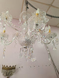 1950's Crystal Chandelier Czechoslovakian 8 Light