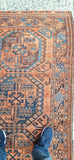 Antique Ersari Oriental Rug Hand Knotted All Wool Circa 1880 About 4' X 8'
