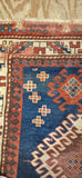 Antique Kazak Oriental 3-10 x 6-2 with Wool Foundation Circa 1880's