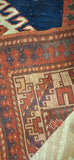 Antique Kazak Oriental 3-10 x 6-2 with Wool Foundation Circa 1880's
