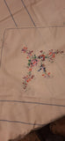Embroidered Floral Tablecloth with Butterflies 5-5 X 8-5