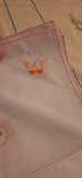 Placemats Set of 12 White with Pink Border and Butterfly 15.75" X 15.75" - Diamonds Sapphires Rubies Emeralds