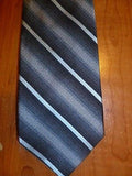 100% Italian Silk Black Gray & Blue Express Tie Made in USA - Diamonds Sapphires Rubies Emeralds