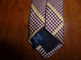 Lovely 100% Silk Polo by Ralph Lauren Wide Burgundy & Gold Tie Hand Made in USA - Diamonds Sapphires Rubies Emeralds