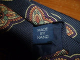 Very Rare 100% Silk Navy Paisley Polo by Ralph Lauren Tie Made in USA - Diamonds Sapphires Rubies Emeralds