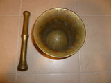 Antique Solid Brass Vintage Mortar & Pestle Heirloom - Diamonds Sapphires Rubies Emeralds