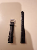 Tiamo GENUINE LEATHER 14 MM WATCH STRAP Black NEW Stainless Steel Buckle