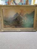 Antique Painting From An Estate George F. Bensell Labeled "The Old Mill" #915008 - Diamonds Sapphires Rubies Emeralds