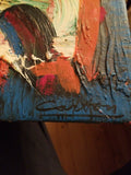 Signed Mid century abstract painting museum vintage quality - Diamonds Sapphires Rubies Emeralds