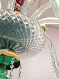 Czechoslovakian 1950 Overlay 12 Light Chandelier
