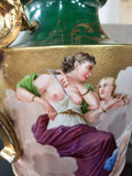 Antique Unmarked Jade Porcelain Royal Vienna Nude Allegory Palace Centerpiece