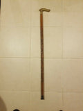 Carved Wooden Cane/ Walking Stick 36.625" HANDLE IS LOOSE