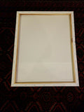 Signed Stylized Painting of Evening Snow Scene on Canvas