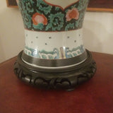 Antique Chinese Porcelain 100 Years Old Lamp - Diamonds Sapphires Rubies Emeralds
