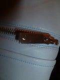 Ladies Light Blue Vince Camuto Size 2 Faux Leather Jacket - Diamonds Sapphires Rubies Emeralds
