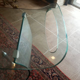 Modernist Scupltural Glass Signed Tea Cart
