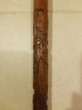 Carved Wooden Cane/ Walking Stick 36.625" HANDLE IS LOOSE