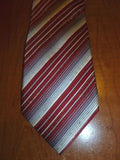 90% Silk Burgundy and White Geoffrey Beene Tie, Extremely Soft & Glittery - Diamonds Sapphires Rubies Emeralds
