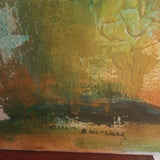 Colorful Mid century Modern Abstract painting Signed
