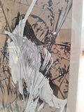 Mid Century Modern Abstract Expressionist Painting Lucite Frame