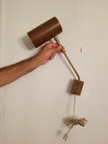 Rare Mid century Modern Jacques Adnet Attributed Leather Lights
