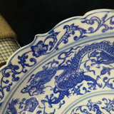 Japanese Porcelain Bowl blue and white 1950's #91408