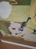 Mid Century Modern Abstract Expressionist Painting 1960's Apple