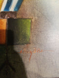 Stylized Signed Painting Of Kids Playing Music Reminiscent of Joyce Royball - Diamonds Sapphires Rubies Emeralds