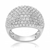 14K White Gold Pave Diamond Ring Size 6.5