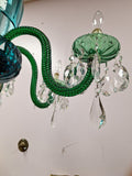 19th Century Osler English Emerald Green 6 Light Perfect Condition