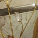 French Rock Crystal Gilt Pair Of Large Sconces