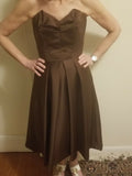 Brown Satin Dress