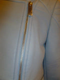 Ladies Light Blue Vince Camuto Size 2 Faux Leather Jacket - Diamonds Sapphires Rubies Emeralds
