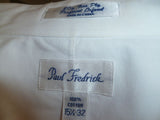 Paul Fredrick 80's Two Ply Pinpoint Oxford White Monogrammed PN French Cuffs - Diamonds Sapphires Rubies Emeralds