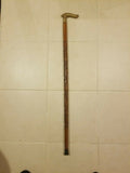 Carved Wooden Cane/ Walking Stick 36.625" HANDLE IS LOOSE