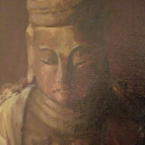 Antique Chinese Figure Painting Signed oil On Canvas