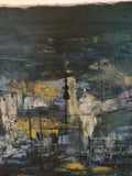 Mid century Modern Abstract Painting Signed Findlay Galleries Chicago