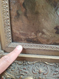 Antique Painting From An Estate George F. Bensell Labeled "The Old Mill" #915008 - Diamonds Sapphires Rubies Emeralds