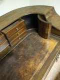 Secretary Style Work Desk with Leather Top probably Walnut or Oak