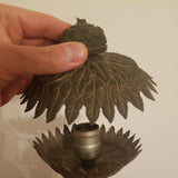 Antique Chinese Metal Lamp Base Floral
