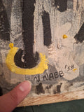 Mid Century Modern 1950's Abstract Painting Signed